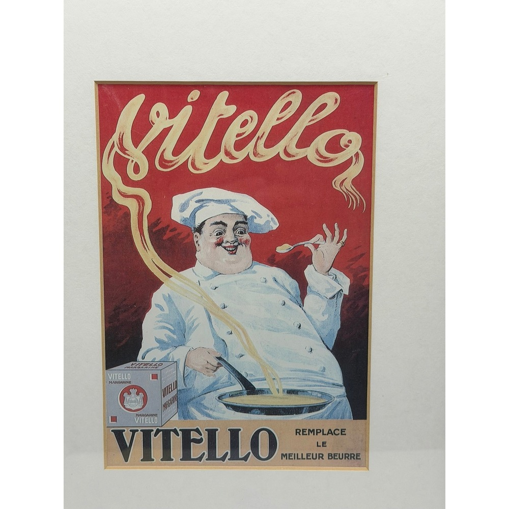 Vintage Vitello Margarine Leonetto Cappiello Framed Art Print 11x14 Chef 1999 - Picture 2 of 11